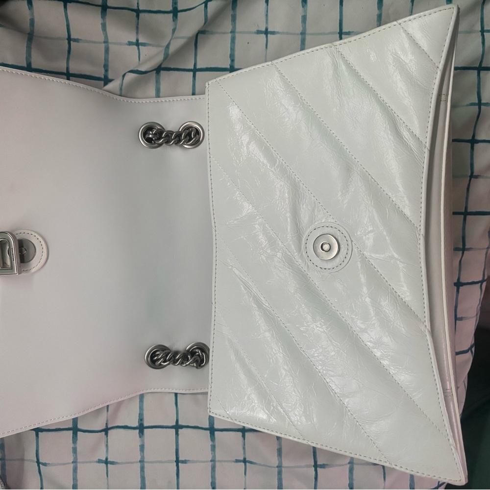 Balenciaga White Leather Chain Bag